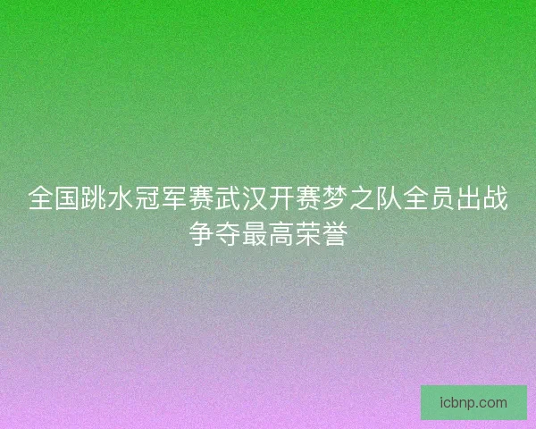 全国跳水冠军赛武汉开赛梦之队全员出战争夺最高荣誉