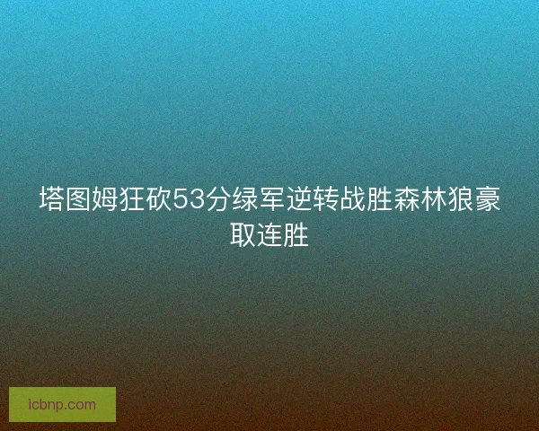 塔图姆狂砍53分绿军逆转战胜森林狼豪取连胜